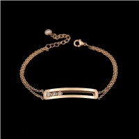 Fashion Jewelry Stainless Steel Bangles Gold Color Three Move Crytal Stainless Steel Bracelets For Women 