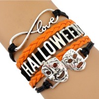  Infinity Love Halloween Bracelets Best Gift for Halloween Orange Black Jewelry Drop Shipping