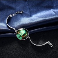  New Design Halloween Devil in Glass Luminous Charm Chain Bangle Bracelets for Women Men