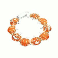 Collections Women's Halloween Pumpkin Link Bracelet- B323