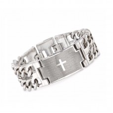 Men's Stainless Steel "Lord's Prayer" Link Bracelet 8.5 inch - B385