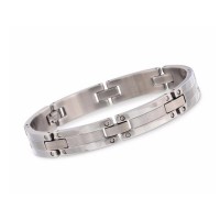 Men's Stainless Steel Screw head Sectioned Bracelet 8.5 inch - B387