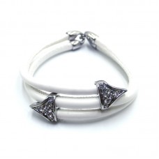 Stainless Steel Leather Bracelet Bangle - B368