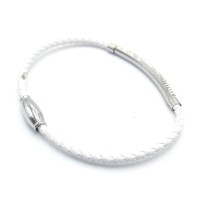 Stainless Steel Leather Bracelet Bangle - B379