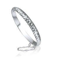 Diamond Cut Finish Stainless Steel Bangle - B570