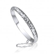 Diamond Cut Finish Stainless Steel Bangle - B570