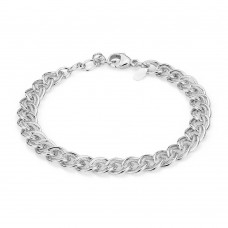 Stainless Steel Double Link Bracelet Silver Gold and Rose Gold - B582