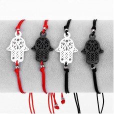 Lucky Kabbalah Red String Thread Hamsa Ceramic Charm Bracelet - B616