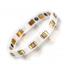 Health Energy Hematite White Ceramic Bracelets Women Jewelry - B617