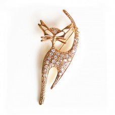 Metal cute cat shirt collar brooch pins women girl fashion jewelry gift - BR031
