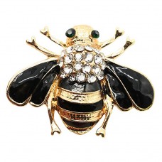 Gold Tone Cute Honey Bee Yellow Black Color Enamel Insect Brooch Pin for Women - BR034