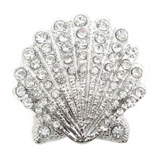 Silver Beach Seashell Brooch Pin - BR044