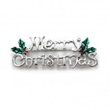 Winter Merry Christmas Pin Present Gift Flower Brooch Jewelry - BR048