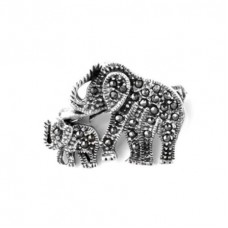 Elephant style stainless steel brooch- BR075