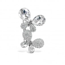 Crystal butterfly pin stainless steel brooch - BR076