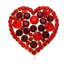 Red Heart Fashion Jewelry Stainless Steel Brooch Gift for Valentine's Day- BR083