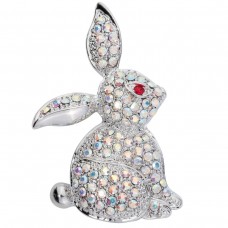 Easter Bunny Colored Crystal Pin Brooch Fashion women girls jewelry gift - BR096