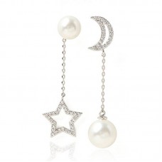 Pearl Earring Stainless Steel Double Sided Spherical Bead Stud Earring Tassel Ear Line Eardrop 