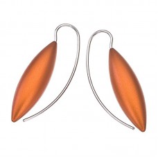 Stainless Steel Orange Tulip Drop Earrings