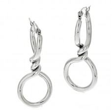 Stainless Steel High Polished Twisted Hoop Earrings