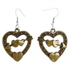  love heart arrow Earrings U pick iron or Stainless Steel hook&circle New