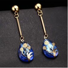 Women's Beautiful Stainless Steel Ear Drop Acrylic Long Dangle Earrings 1 Pair