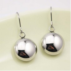 Oblate ball round earring stainless steel metal simple charm drop dangle earing