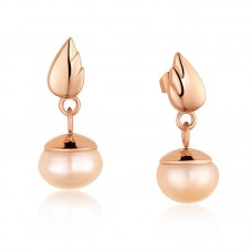 Fashion Jewelry IP Rose Gold 316L Stainless Steel with Nature Pearl Earrings