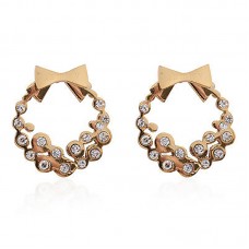 Jewelry Austrian Crystal ION Plated Yellow Gold Stainless Steel Stud Earrings