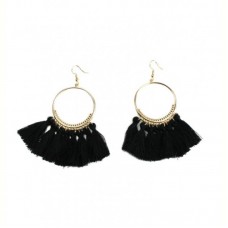 2017 Hot Sell Black Sweety Tassel Stainless Steel Earrings