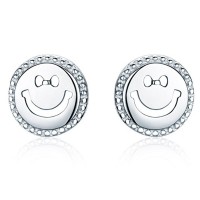 316L Stainless Steel Smilling Face Post Stud Earrings Gifts for Girls Children