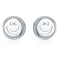 316L Stainless Steel Smilling Face Post Stud Earrings Gifts for Girls Children