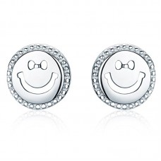 316L Stainless Steel Smilling Face Post Stud Earrings Gifts for Girls Children