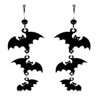 Cascading Halloween Bat Earrings