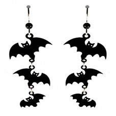 Cascading Halloween Bat Earrings