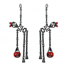 Stainless Steel Women's Dancing Skeletons Halloween Earrings