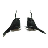 MINI HALLOWEEN CROW RAVEN DANGLE EARRINGS