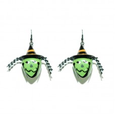 SPOOKY GREEN WITCH BELL HALLOWEEN DANGLE EARRINGS