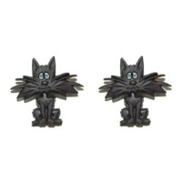 BLACK ALLEY CAT STUD HALLOWEEN EARRINGS