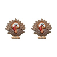 THANKSGIVING TURKEY STUD or CLIP ON EARRINGS