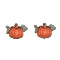 PUMPKIN HALLOWEEN THANKSGIVING FALL STUD or CLIP ON EARRINGS