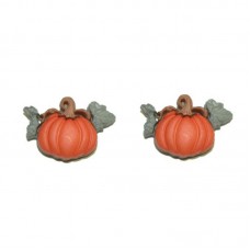 PUMPKIN HALLOWEEN THANKSGIVING FALL STUD or CLIP ON EARRINGS