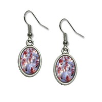 Turkeys - Thanksgiving - Novelty Dangling Drop Oval Charm Earrings