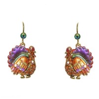 Kirks Folly Gobble Gobble Wild Turkey Leverback Earrings ~Fall & Thanksgiving~