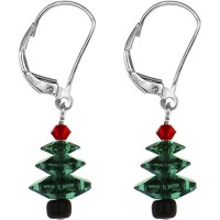 A2A Christmas Tree Earrings Created with  Crystals