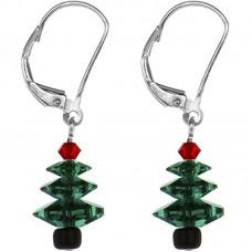 A2A Christmas Tree Earrings Created with  Crystals