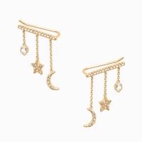 Gold Star Moon Stainless Steel Earrings - E575