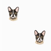 Black Cool Dog Stainless Steel Earrings - E577