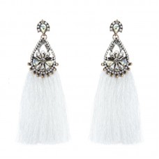 Spring Fling Statement Stainless Steel Tassel Earrings  -E756