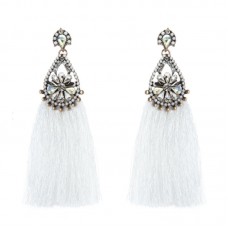 Spring Fling Statement Stainless Steel Tassel Earrings  -E756